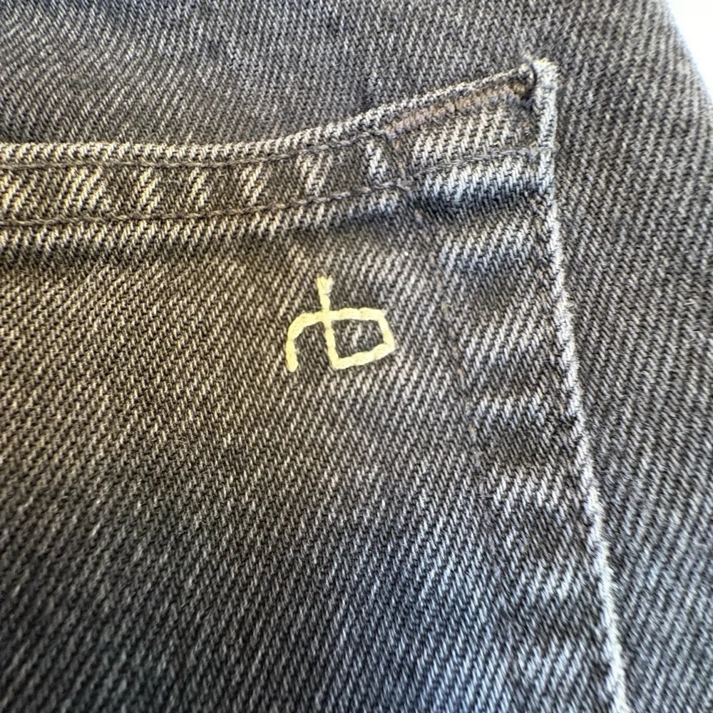 Rag & Bone Fit 2 Embroidered Logo Jeans Mens 30 Stone Kuro Black USA